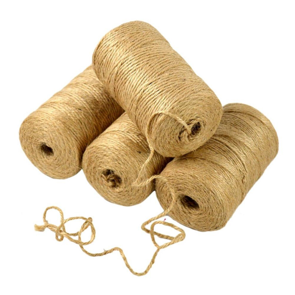 4Pcs 100M 2Mm 3Ply Hemp Rope For Diy Crafts Gift 8130196237330