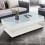 Modern White Coffee Table Tempered Glass Side 9