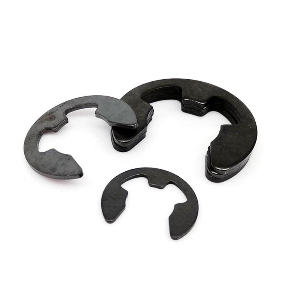 580Pcs E Clip Snap Assortment Kit, 10 Sizes M1.5-M10mm, Black Stainless Steel External Circlip Retaining Rings 6038364952578