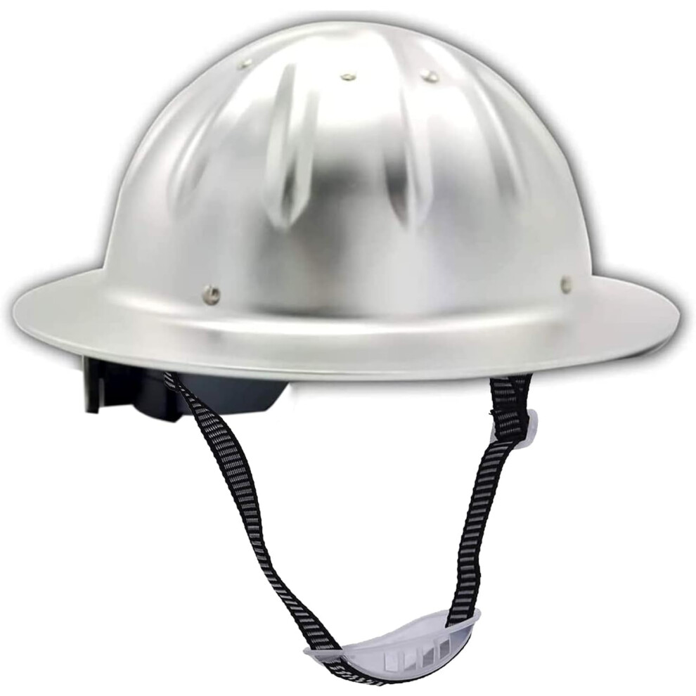 Aluminium Helmet, Adjustable Construction Hard Hat, 4-Point Webbing Safety Helmet, Lightweight Protective Headgear 6038364952585