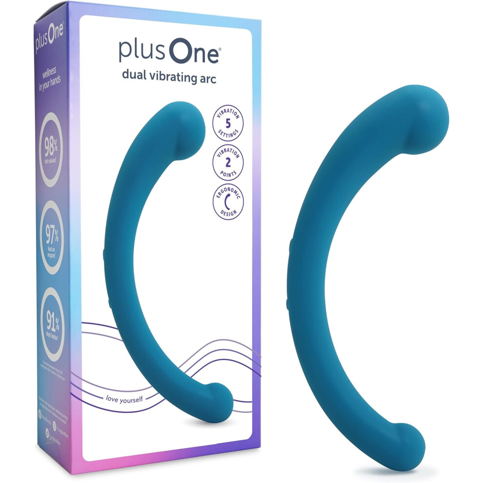 Plusone Teal Dual Personal Massager, Waterproof Wellness Device For Men And Women With Two Vibration Points And 5 Vibration Modes
