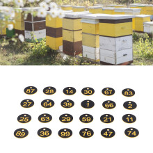 100 Stück Schwarze Gelbe Bienenkorb Markierungsetiketten Rundschild mit Loch Langlebiges ABS
