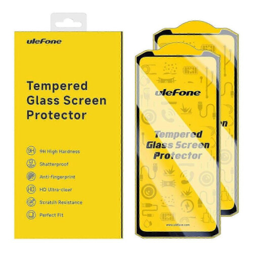 (For Ulefone Armor 27 Pro) 2pcs / Pack Ulefone 9H HD Anti Fingerprint Tempered Glass Screen Protector 1