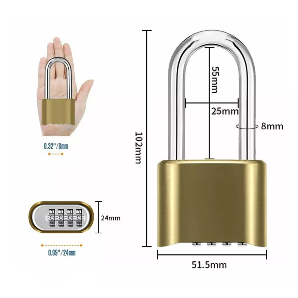 4 Digit Combination Padlock Weatherproof 8130196240552