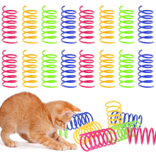Cat Spring Toys Cat Spring Toys 16pcs Colorful Cat Coil Toy Durable Plastic Spiral Spring Cat Toy Interactive Cat Toy
