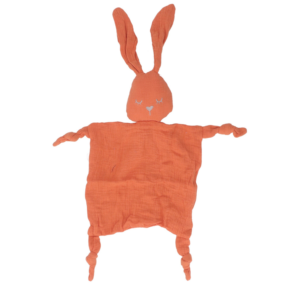 Baby Stuffed Bunny Security Blanket Double Layer Orange