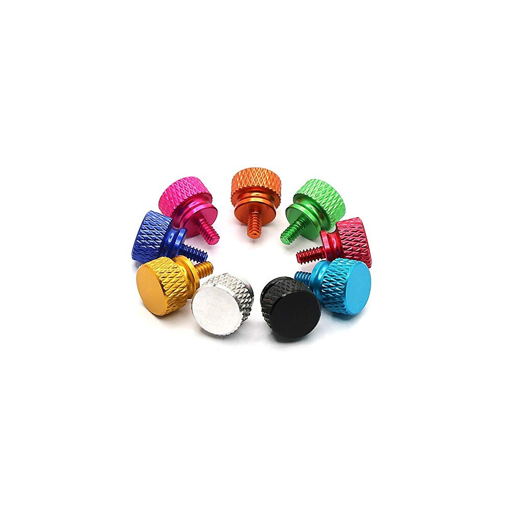 Security Screws M3.5 Aluminum Thumb Screws 5Pcs Knurled Computer Case Screws Black Color Diy Housing Fasteners 6947110818689