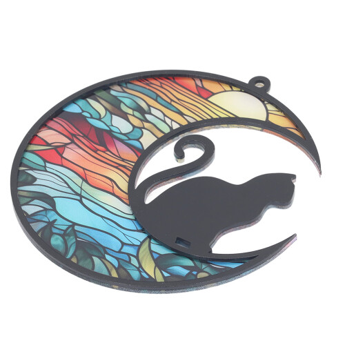 Cat Memorial Suncatcher Stained Glass Window 1