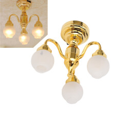 Elegante LED-Deckenleuchte für 1:12 Puppenhaus – Mattierter Lampenschirm