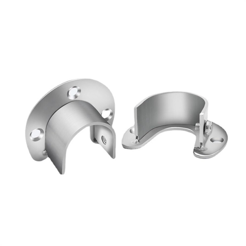 Flange Pipe Bracket 2 Pieces Thick Stainless Steel Tube Support for Wardrobe Clothes Rail Rod Pole Socket End Holder Color C-image-OPC-PK7GQST-NEW