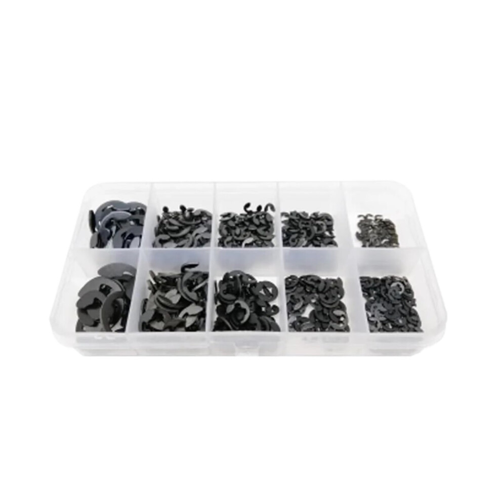 580/1000 Pieces M1.2 To M15 Carbon Steel Washers, External Retaining Rings, E-Clips For Shaft Set (580Pcs M1.5-M10) 6947110819624