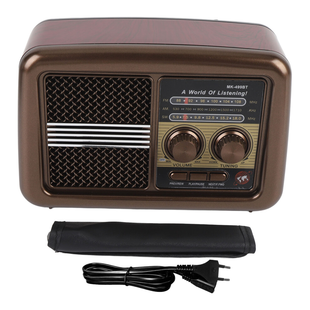 Portable Am Fm Sw Radio With Bluetooth Speaker Red