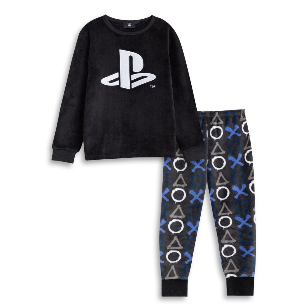 Playstation Long Sleeve Long Leg Pyjama Set (S ) Boys Black