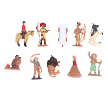 10Pcs Cowboy and Indian Action Figures Strong