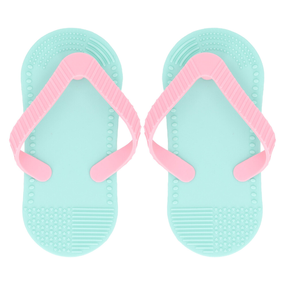 2Pcs Flip Flop Teething Baby Toy Soothe Emotions Cyan