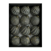 (1setD, Black) Antique Christmas ball decorations
