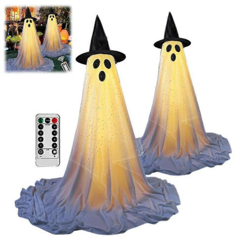 (2pcsD, D) Porch Ghost with Mesh Screen,create a spooky atmosphere at night, bring mystery