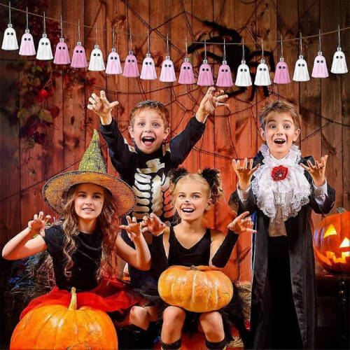 (White) Halloween Hanging Ornaments Ghost Decoration Halloween Tree Ornaments 1