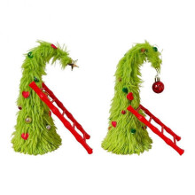 (A+B) Green Plush Bendable Christmas Tree with Climbing Ladder Unique Holiday Decor