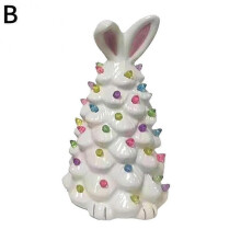 (D, White) Resin craft rabbit Easter decoration ornaments