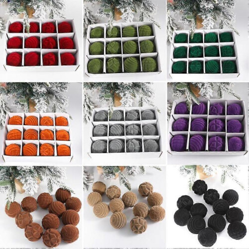 (Red) 12pcs Christmas Decoration Ball Hanging 2