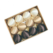 (CoffeeB) 2 Pieces Satin Ball Ornaments for Christmas Tree Decoration