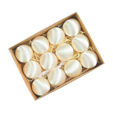 (Beige) 2 Pieces Satin Ball Ornaments for Christmas Tree Decoration
