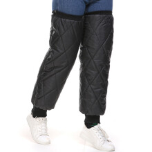 Winddichte Herren-Winter-Leggings mit Knieschonern, Schwarz/Rot, 70cm