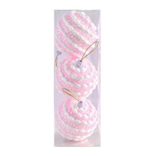 (Pink) Painted Foam Ball Macaron Color Christmas Tree Pendant Atmosphere Decoration