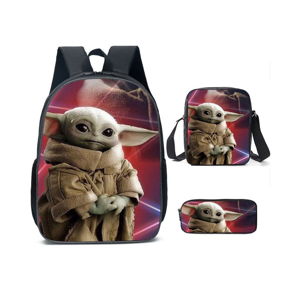 (Style F, Shoulder Bag) STAR WARS The Child Backpack Stationery Set Three-Piece Set Shoulder Bag Pencil Case-image-OPC-PK7H7YK-NEW