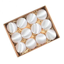 (White) 2 Pieces Satin Ball Ornaments for Christmas Tree Decoration