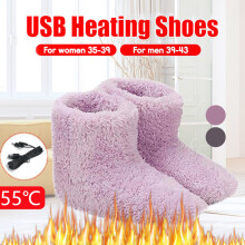 Scarpe riscaldate in peluche USB rosa per donna taglia unica 35-39