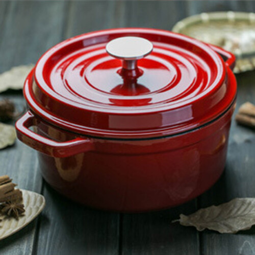 Enamel Stockpot Pot Iron Pot with Lid Dual Loop 2