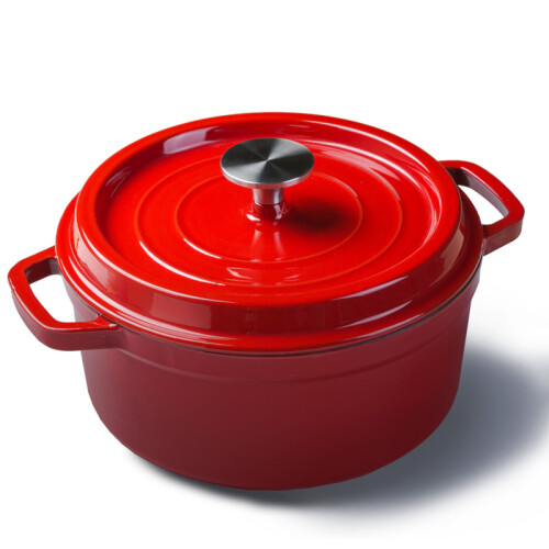 Enamel Stockpot Pot Iron Pot with Lid Dual Loop