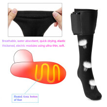 Wiederaufladbare beheizbare Socken Elektrische Fußwärmer Beinwärmer Schwarz 310-330mm