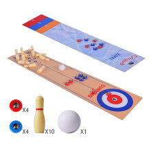 3-in-1 Tisch-Glättungsspiel Bowling Shuffleboard Set für Familienspaß für Kinder & Erwachsene