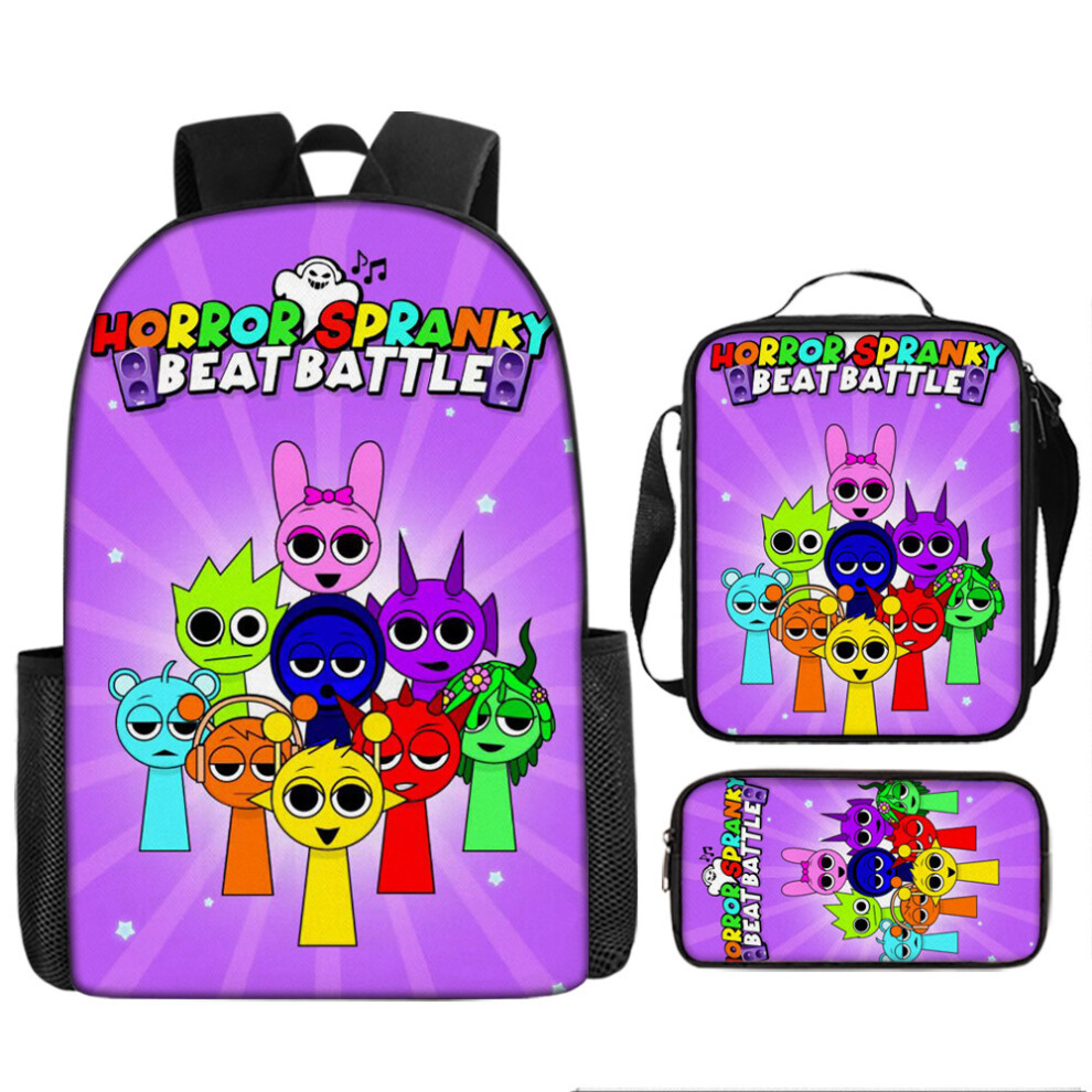 (Style 15, 17-inch Backpack) Sprunki Incredibox Rhythm Box Game Student Polyester Lightweight Cartoon Backpack-image-OPC-PK7HJNZ-NEW