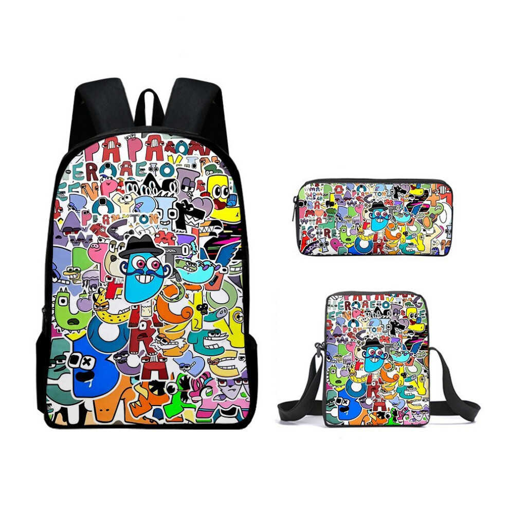 (Style K, Pencil Case) Backpack Alphabet Lore Cartoon Digital Print School Kids Bag-image-OPC-PK7HJZ8-NEW
