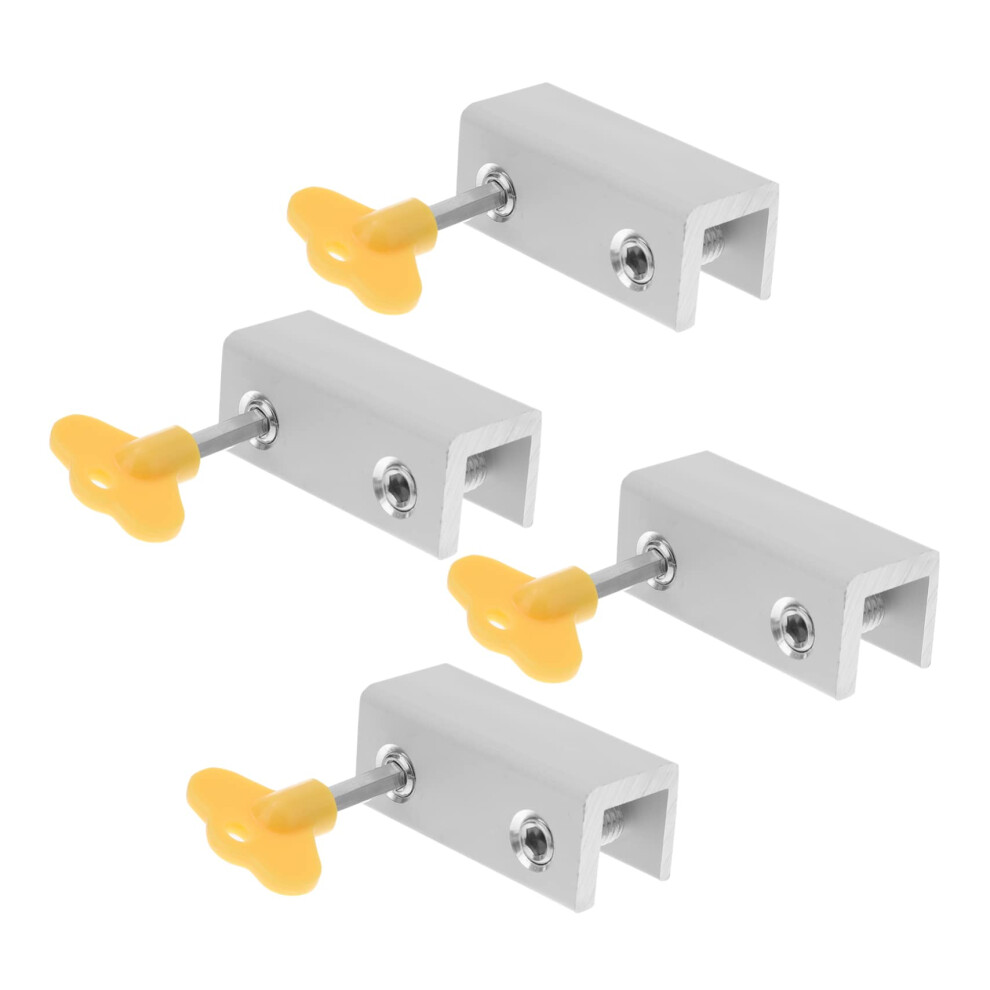 Child Safety Locks - Pack Of 4 Adjustable Door And Window Restrictor Locks, 6X2.5cm, Sliding Door Safety Lock Silver