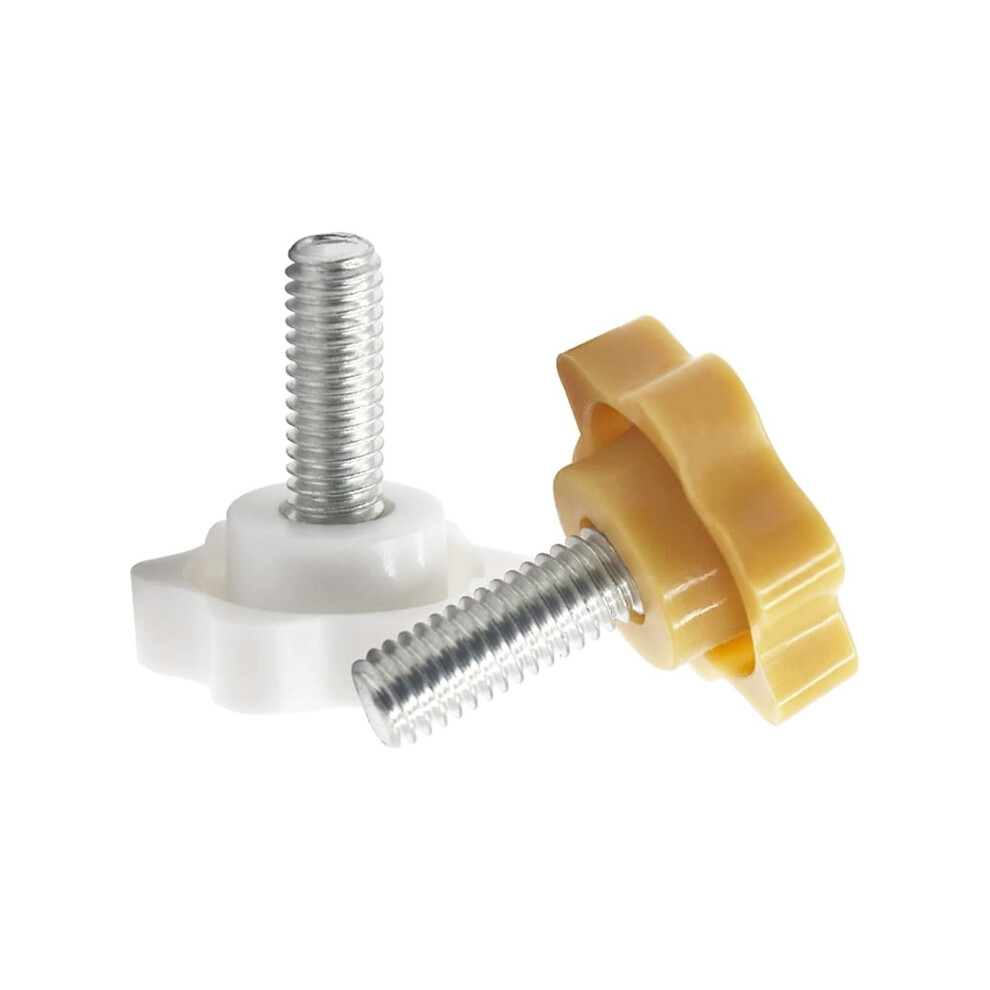 Knurled Knobs and Thumb Screws M4 M5 M6 M8 M10 in White and Yellow Plum Bakelite for Hand Tightening Applications-image-OPC-PK7HRNX-NEW