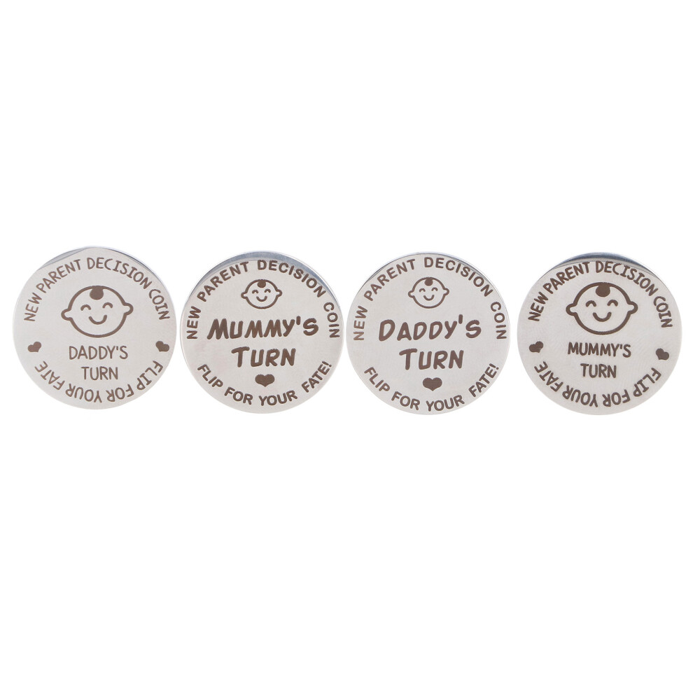 4pcs New Parents Decision Coin Double Sided Funny