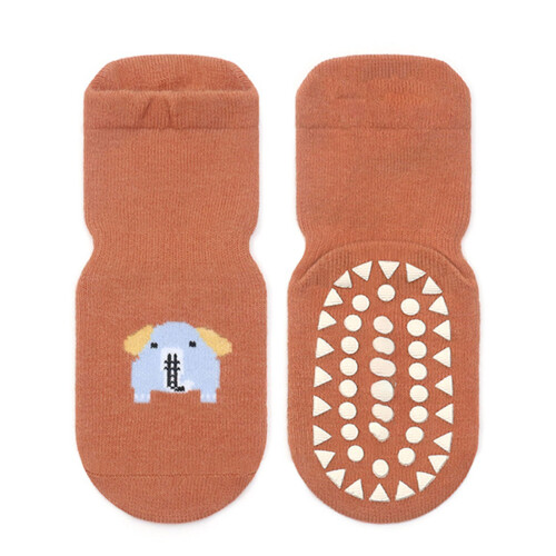 1 Pair Kids Socks Orange Cute Elephant Pattern