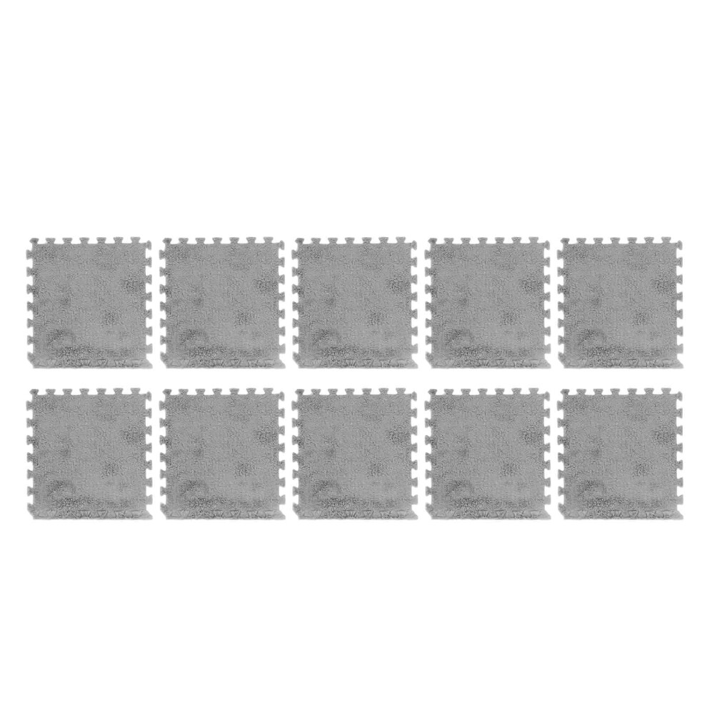 10pcs Plush Foam Floor Mat Prevent Slip Cuttable