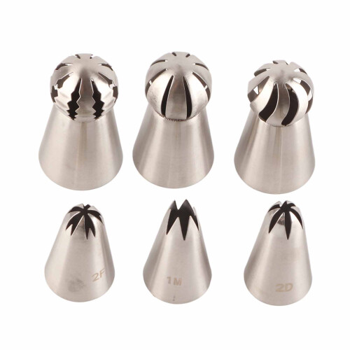 6PCS Baking Tip Stainless Steel Decorating Pastry 1