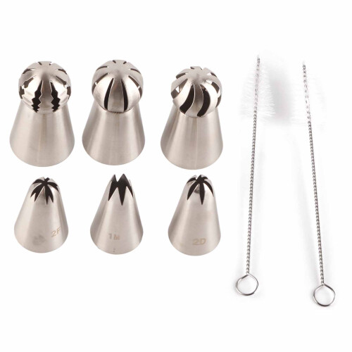 6PCS Baking Tip Stainless Steel Decorating Pastry