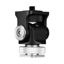 Portable ABS and Metal Monitor Mount with Cold Shoe Adapter, Adjustable Design, Compact Size for Camera, Silver Finish