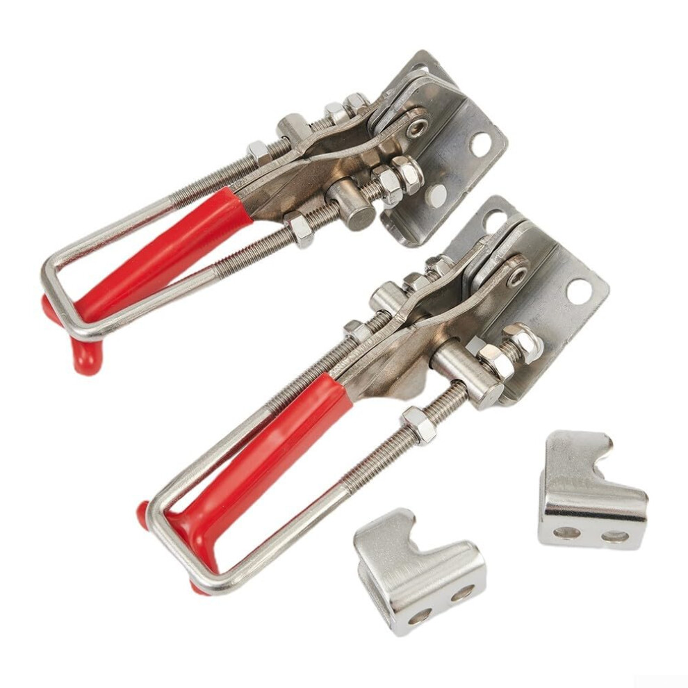 Robust Stainless Steel Toggle Clamps (2 Pack) For Vibration Resistance And Waterproof Applications, 200 Kg Load Capacity 6947110822266