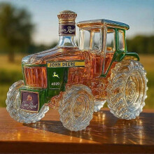 (Green Tractor)New Whiskey Glass Decanter, Halloween Fun Whiskey Bottle, Home Bar Decoration