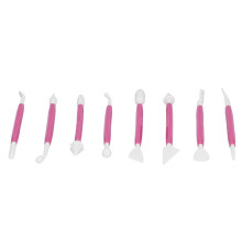 Rose Rot 8er Set Fondant-Tools für Kuchen, Schokolade und Tonarbeiten