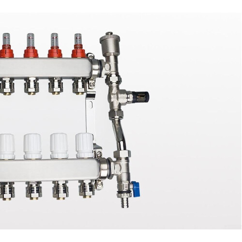 Differential Pressure Bypass Valve for Underfloor Heating, Self-Regulating System, Pressure Equalization, Temperature Control, Silver 2